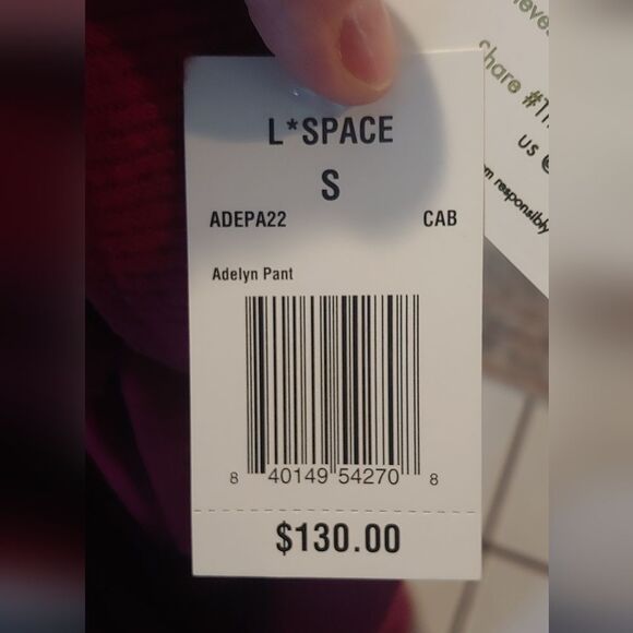 NWT L*Space Adelyn Pull On Soft Pant Sz S Cabernet NEW - Picture 6 of 9